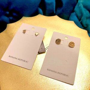 Banana Republic Women's Round and Triangle Stud Earrings Set of 2 NWT 35 EA 70